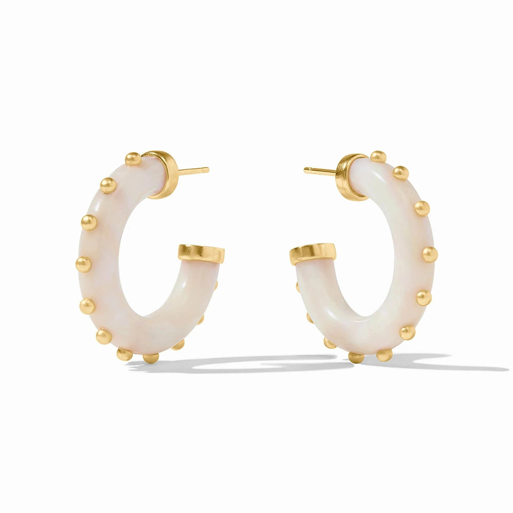 Colette Hoop Earrings - Alabaster Womens Earrings Julie Vos Medium 