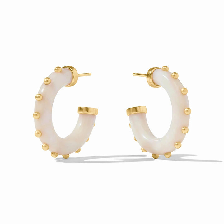 Colette Hoop Earrings - Alabaster Womens Earrings Julie Vos Medium 