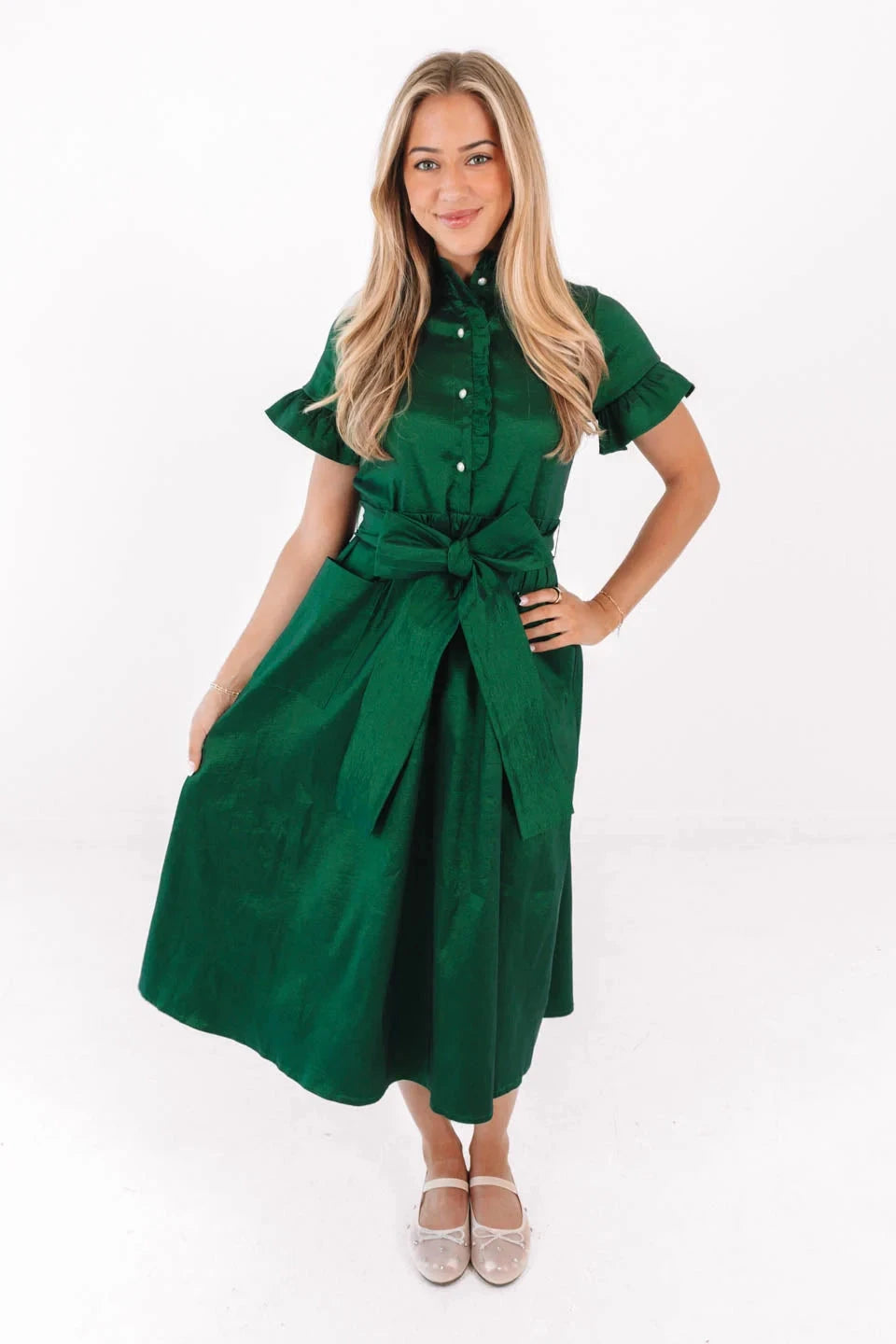 Collins Button Up Midi Dress Womens Dress J Marie Collections 