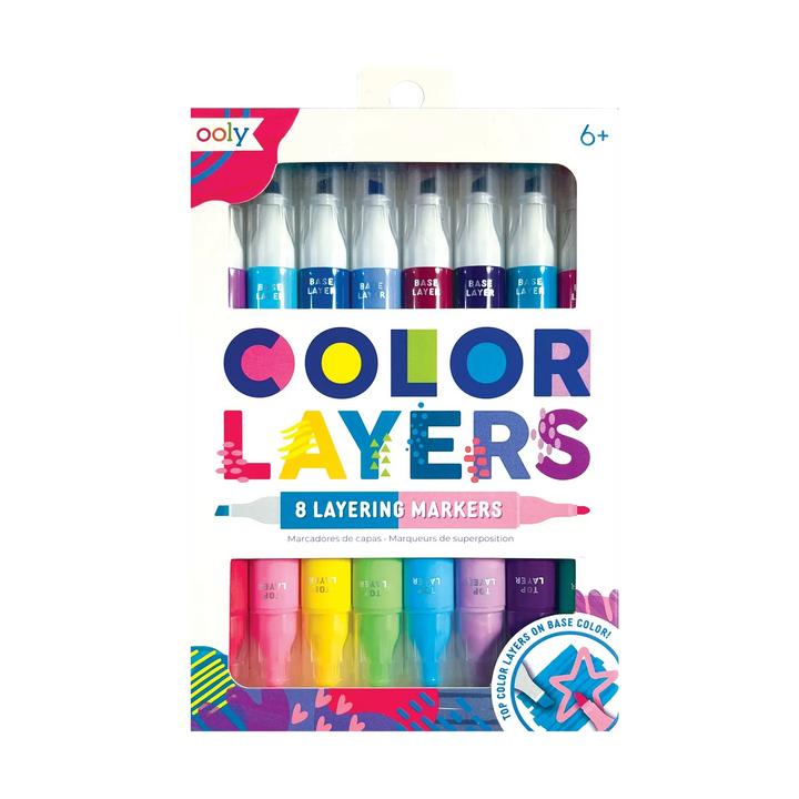Color Layers Double Ended Layering Markers - Set of 8 Coloring Supplies Ooly 