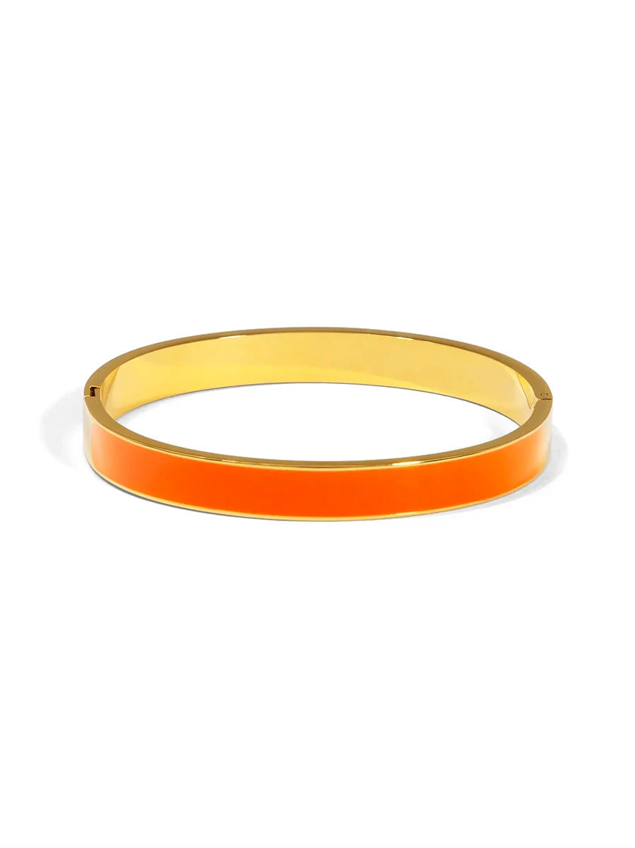 Color Pop Enamel Bangles Womens Bracelet Zenzii Jewelry Bright Orange 
