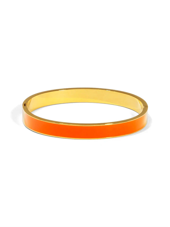 Color Pop Enamel Bangles Womens Bracelet Zenzii Jewelry Bright Orange 