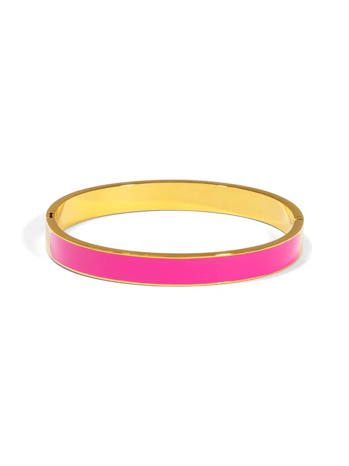 Color Pop Enamel Bangles Womens Bracelet Zenzii Jewelry Neon Pink 