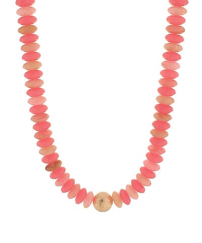 Color Rondelle Beads Necklace - Dusty Pink Womens Necklace Golden Stella 