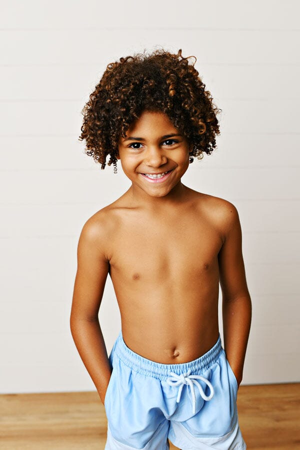 Colorblock Swim Trunks - Blues Boy Bathing Suit Swoon Baby 