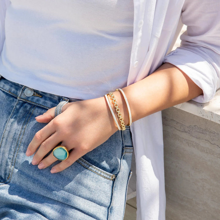Colored Enamel Cuff Bangle - Thin Womens Bracelet Marlyn Schiff Jewelry 