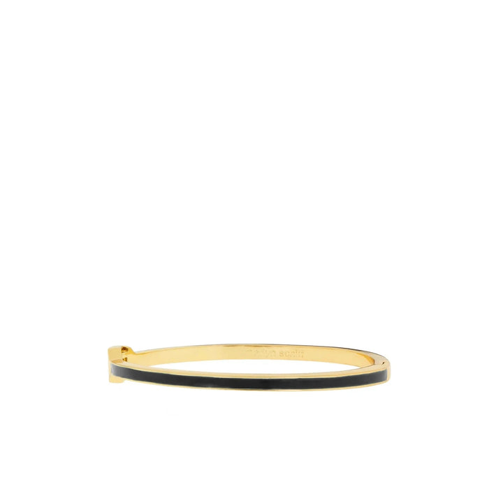 Colored Enamel Cuff Bangle - Thin Womens Bracelet Marlyn Schiff Jewelry Black 