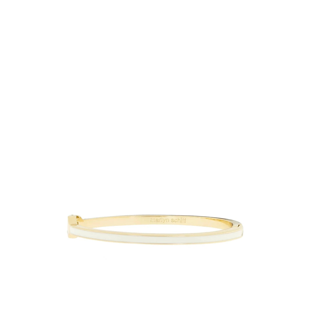 Colored Enamel Cuff Bangle - Thin Womens Bracelet Marlyn Schiff Jewelry Ivory 