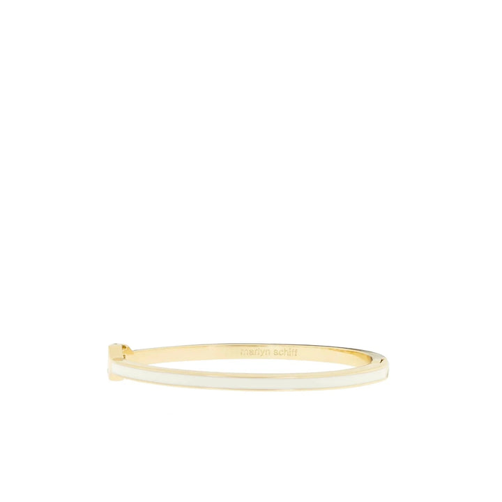 Colored Enamel Cuff Bangle - Thin Womens Bracelet Marlyn Schiff Jewelry Ivory 