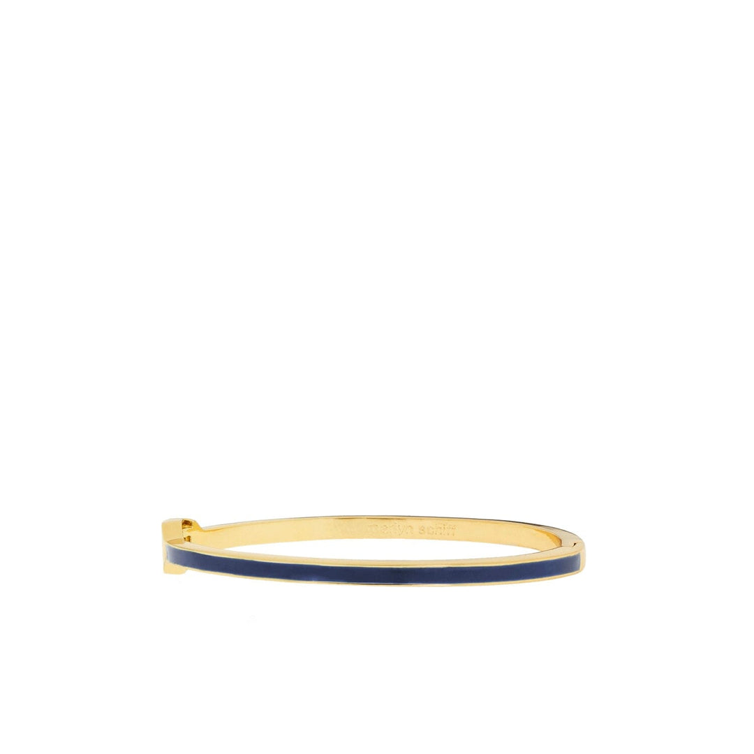 Colored Enamel Cuff Bangle - Thin Womens Bracelet Marlyn Schiff Jewelry Navy 