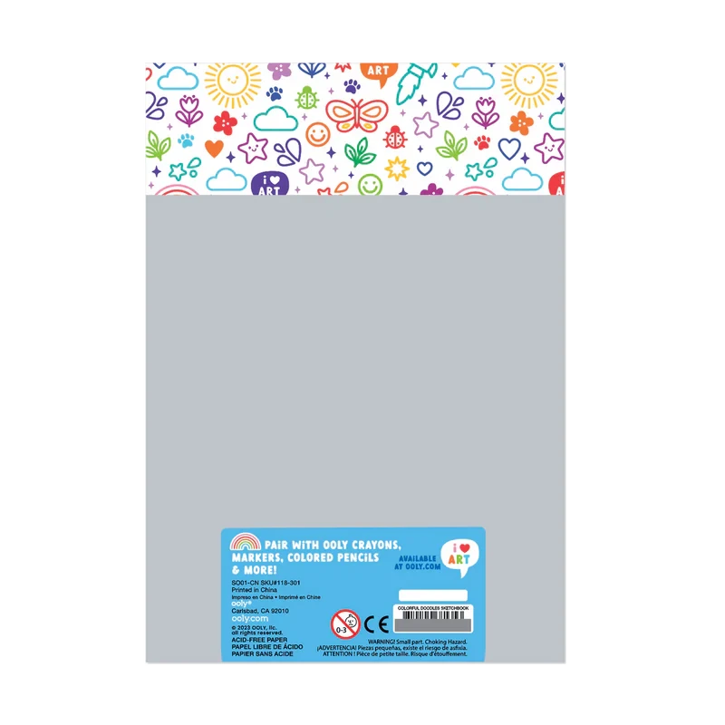 Colorful Doodles Sketchbook Coloring Supplies Ooly 
