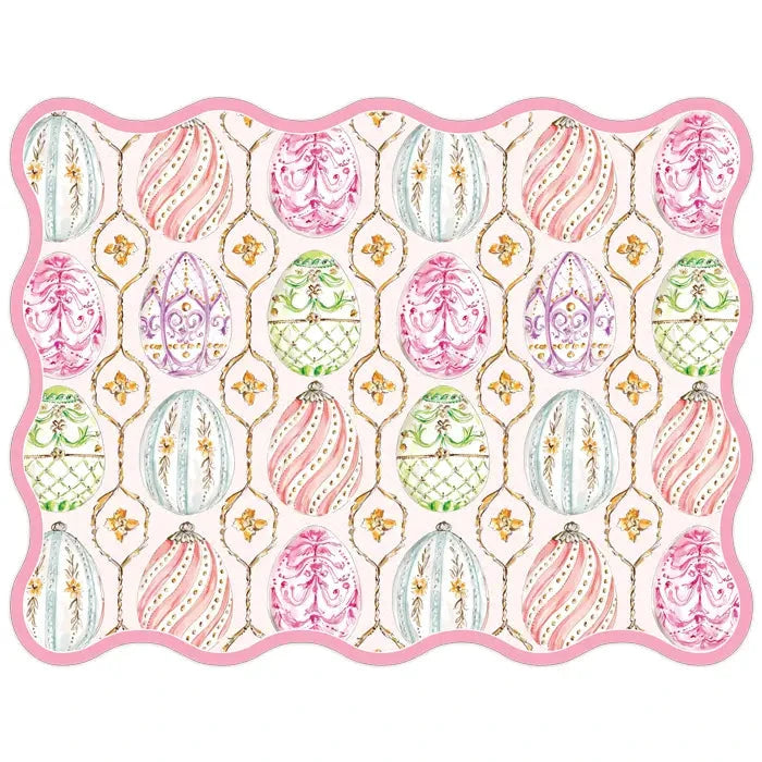 Colorful Fabergé Easter Egg Pattern Posh Die-Cut Placemats Placemats Rosanne Beck 