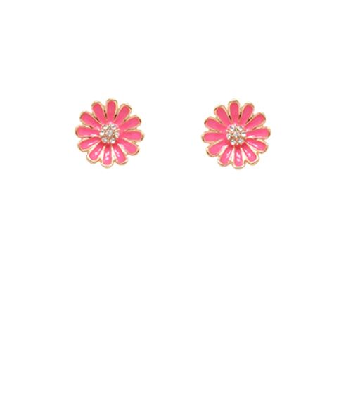 Colorful Flower Stud Earrings Womens Earrings Golden Stella Pink 