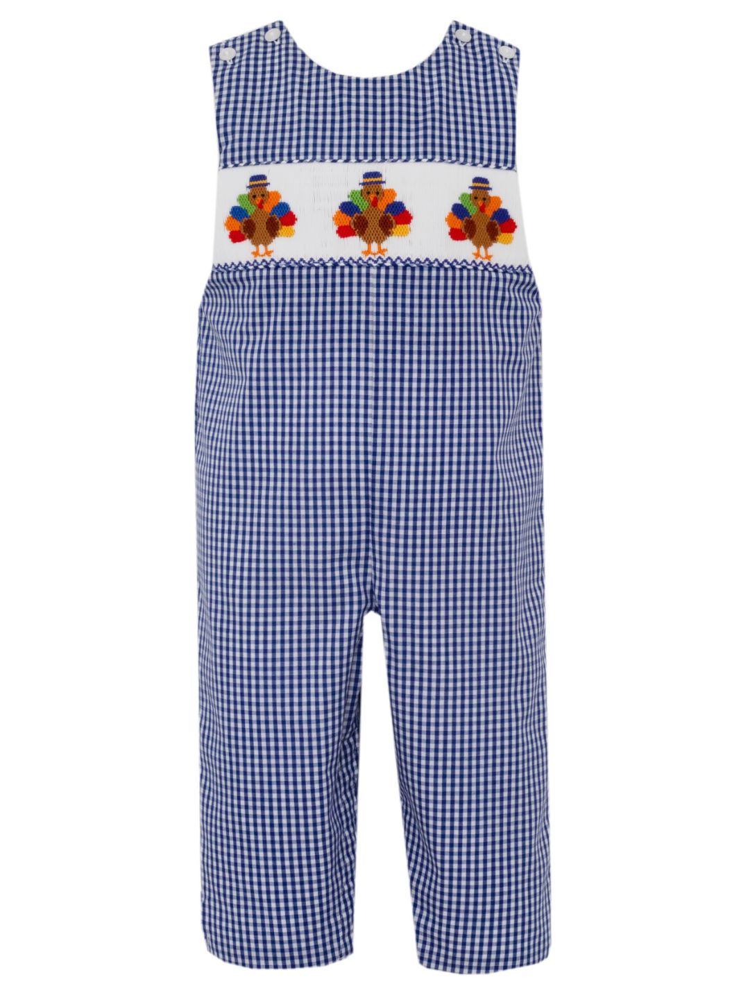 Colorful Turkey Smocked Navy Jon Jon Boy Longall Anavini 