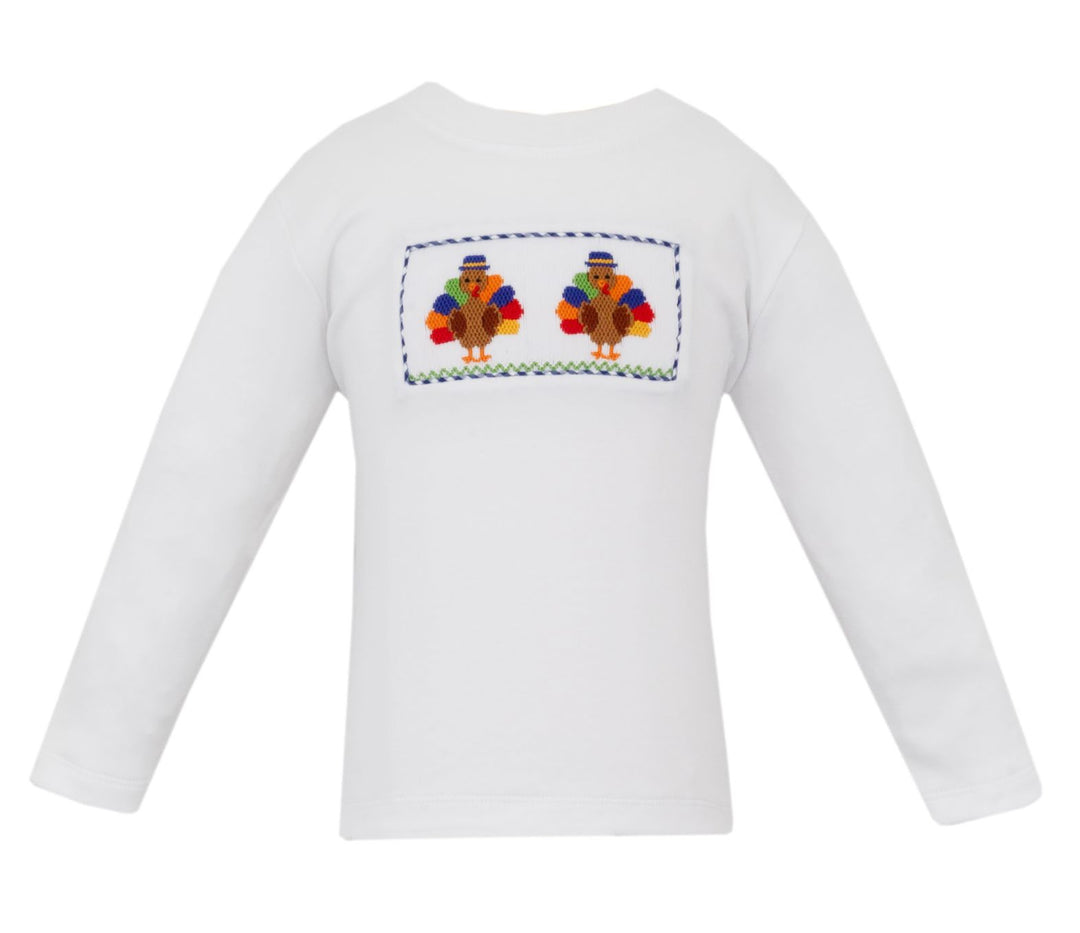 Colorful Turkey Smocked Shirt Boy Shirt Anavini 