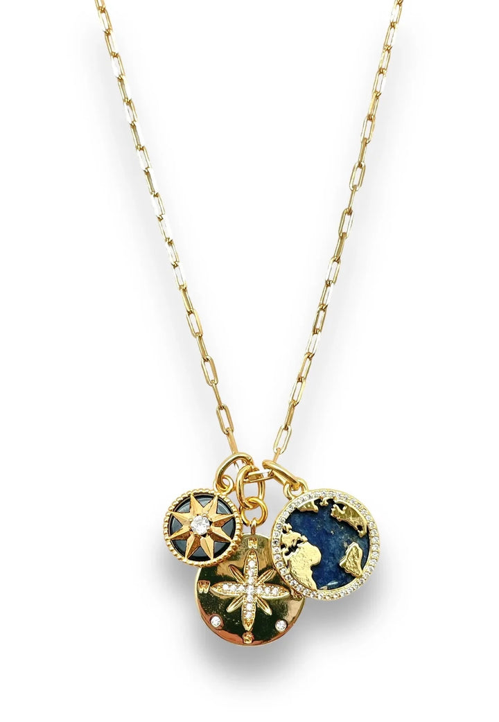 Compass Pendant Necklace Charm Shiver and Duke 