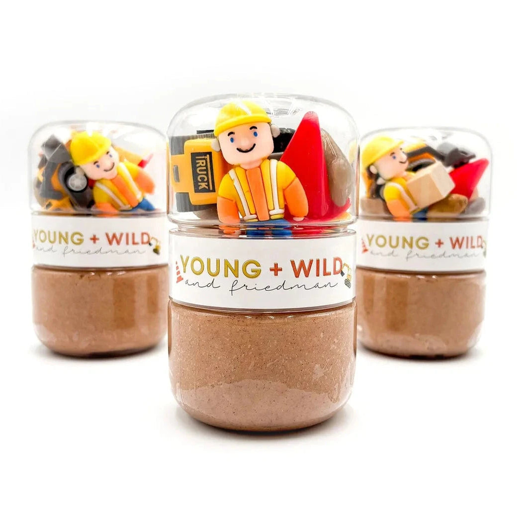 Construction Grab & Go Dough Jar Toy Craft Kits Young Wild and Freidman 