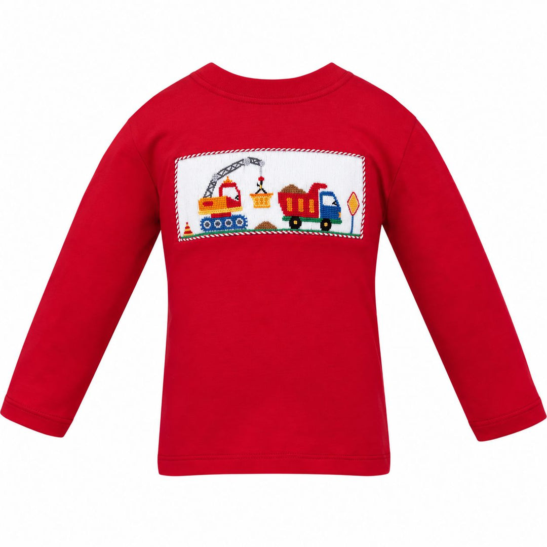 Construction Trucks Smocked T-Shirt Boy Shirt Velani 