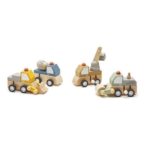 Construction Vehicle Hand-Crafted Wooden Wind-Up Truck Activity Toys Two's Company 