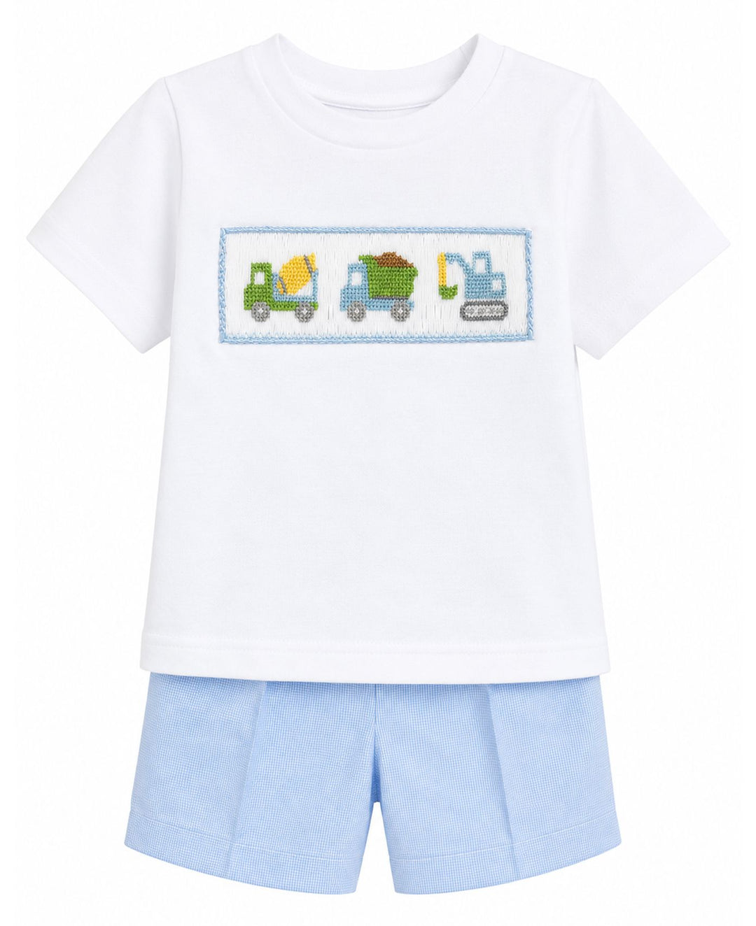 Construction Vehicles Pastel Short Set Boy Short Set Lulu Bebe 