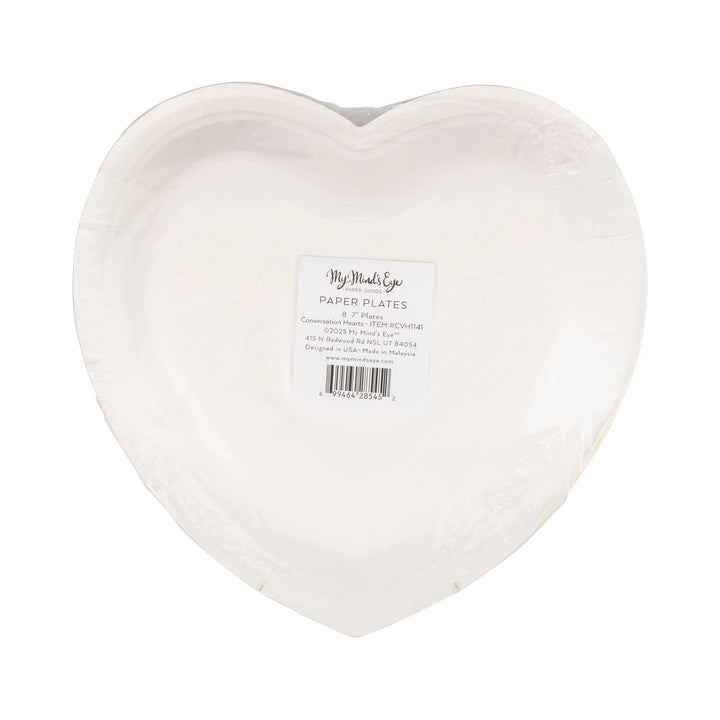 Conversation Hearts Dessert Plate Set - 8 Count Paper Plates My Mind's Eye 