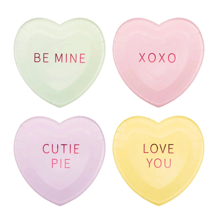 Conversation Hearts Dessert Plate Set - 8 Count Paper Plates My Mind's Eye 