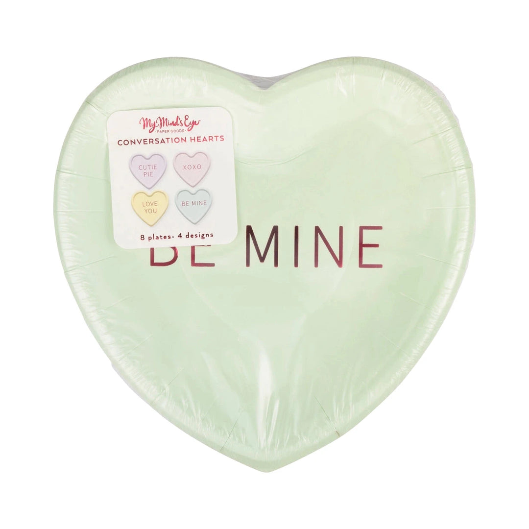 Conversation Hearts Dessert Plate Set - 8 Count Paper Plates My Mind's Eye 