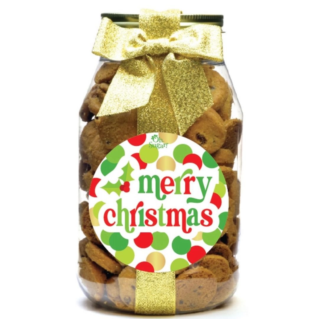 Cookie Jar - Merry Christmas Food Oh Sugar Merry Christmas Dots 