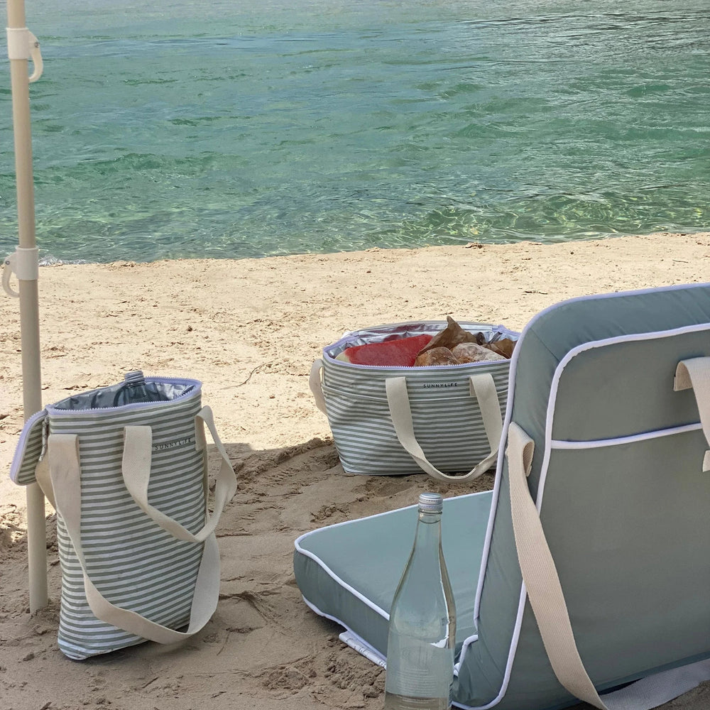 Cooler Drinks Bag - La Palma Sage Stripe Cooler Bag Sunny Life 