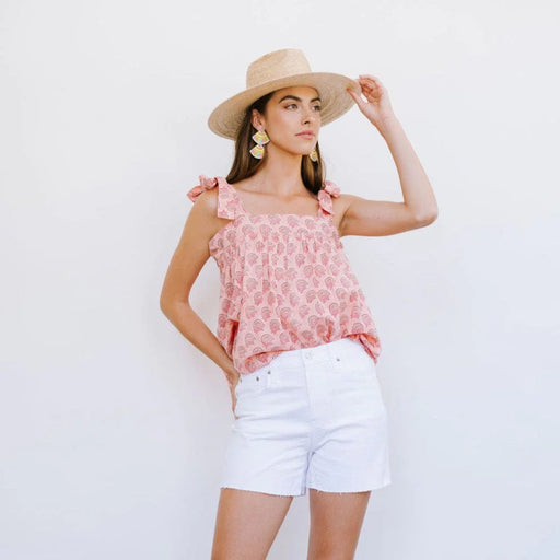 Coral Rock Flower Verona Top Womens Shirt Sunshine Tienda 