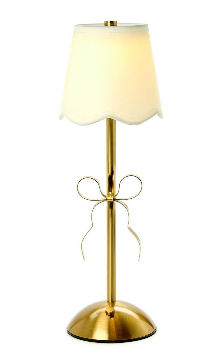 Cordless Gold Bow Lamp in Box Lamp Two's Company 