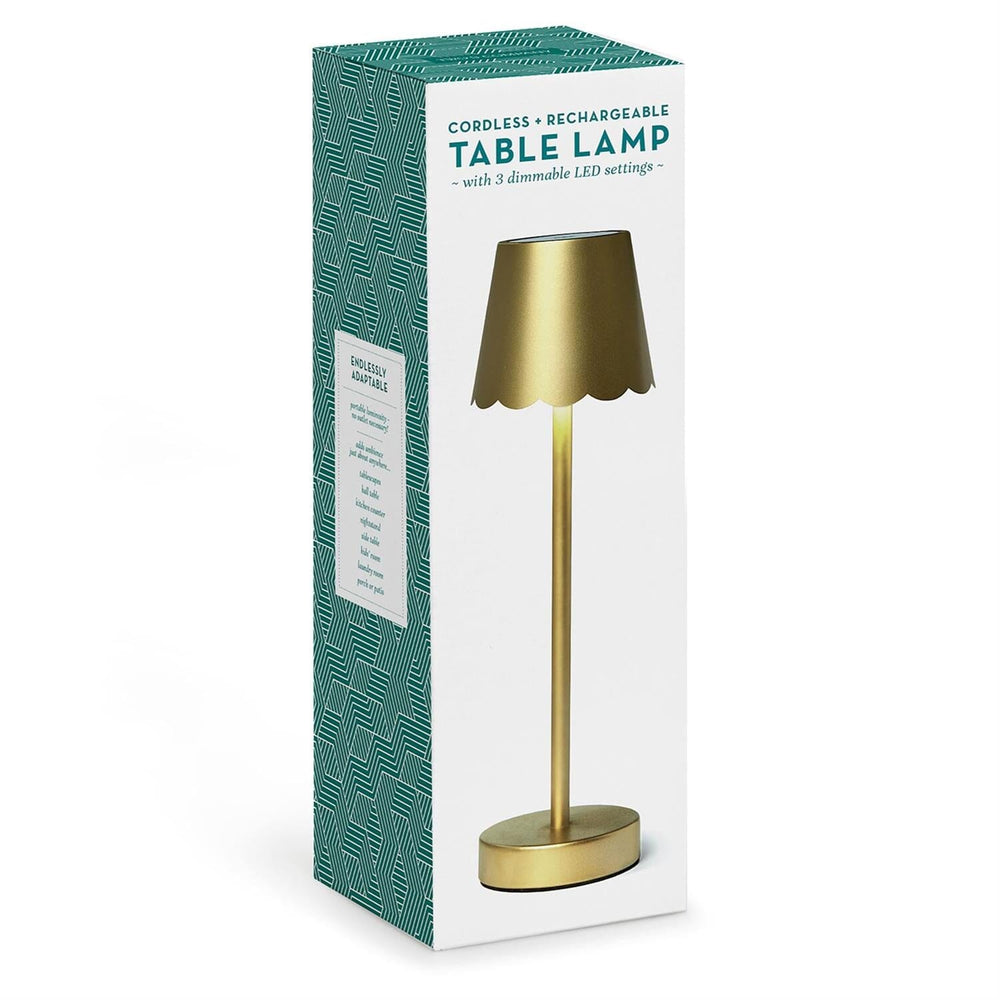 Cordless Table Lamp with Scalloped Edge Shade in Gift Box Lamp Two's Company 