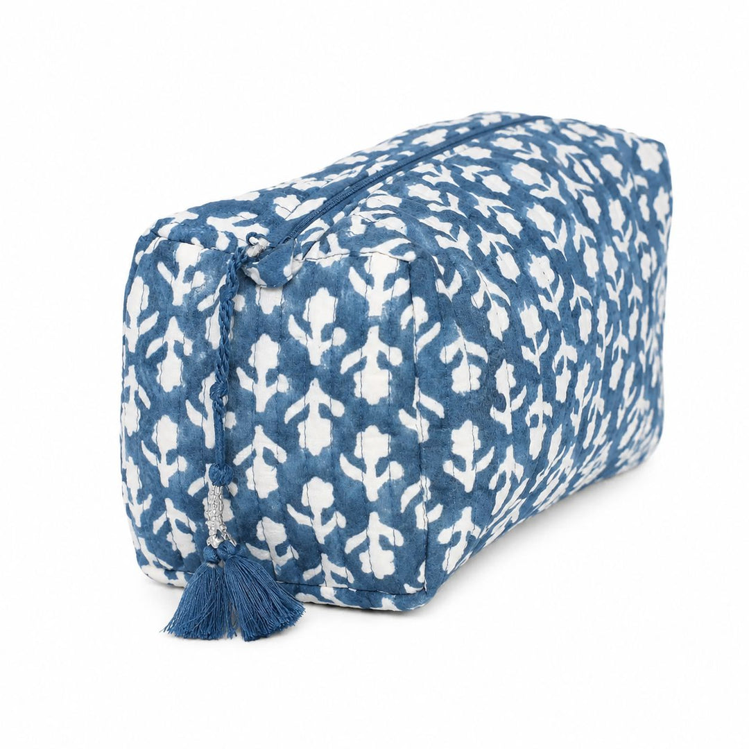 Cosmetic Bag - Charlotte Indigo Cosmetic/Accessories Bags Pacific & Rose Textles 