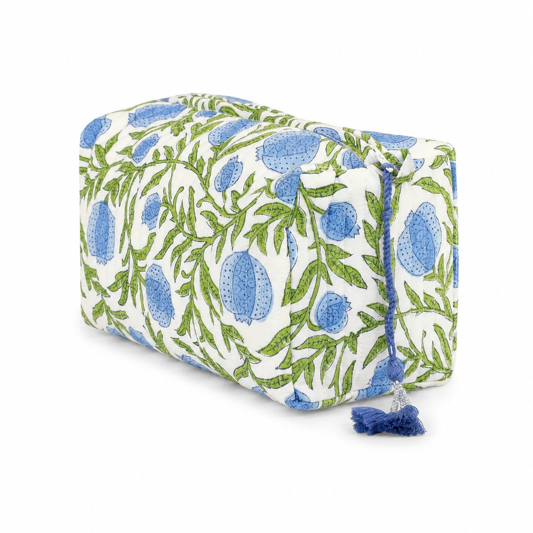 Cosmetic Bag - Pomegranate Blue Cosmetic/Accessories Bags Pacific & Rose Textles 