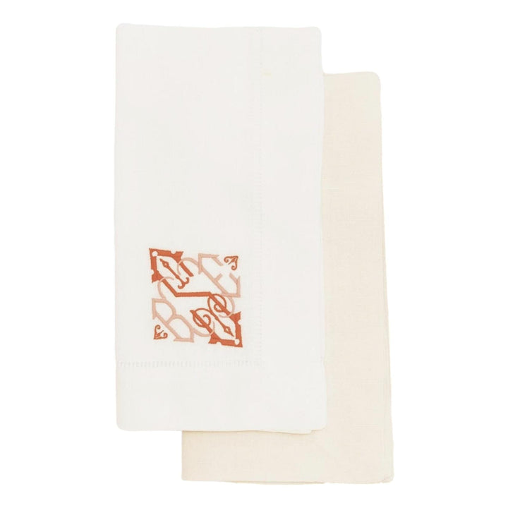 Cotton and Linen Blend Hemstitch Dinner Napkins - Set of 4 Dinner Napkins Bumblebee Linens Ivory 