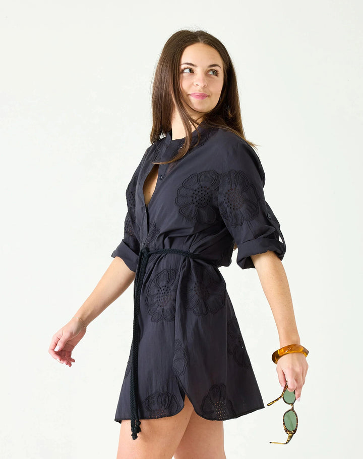 Cotton Blossom Tunic - Black Womens Cover Up The Royal Standard 