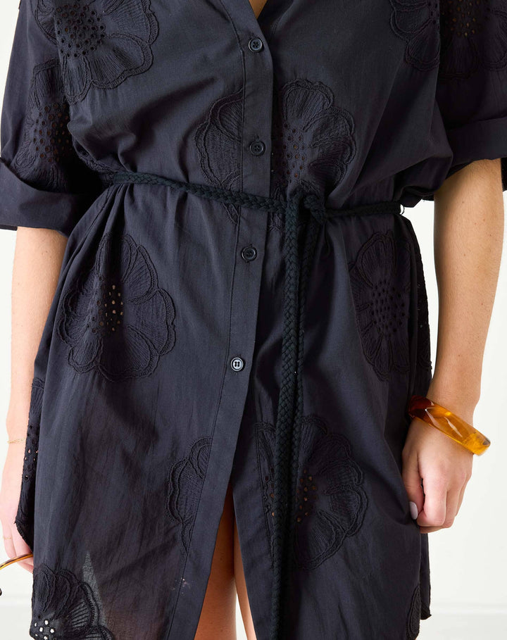 Cotton Blossom Tunic - Black Womens Cover Up The Royal Standard 