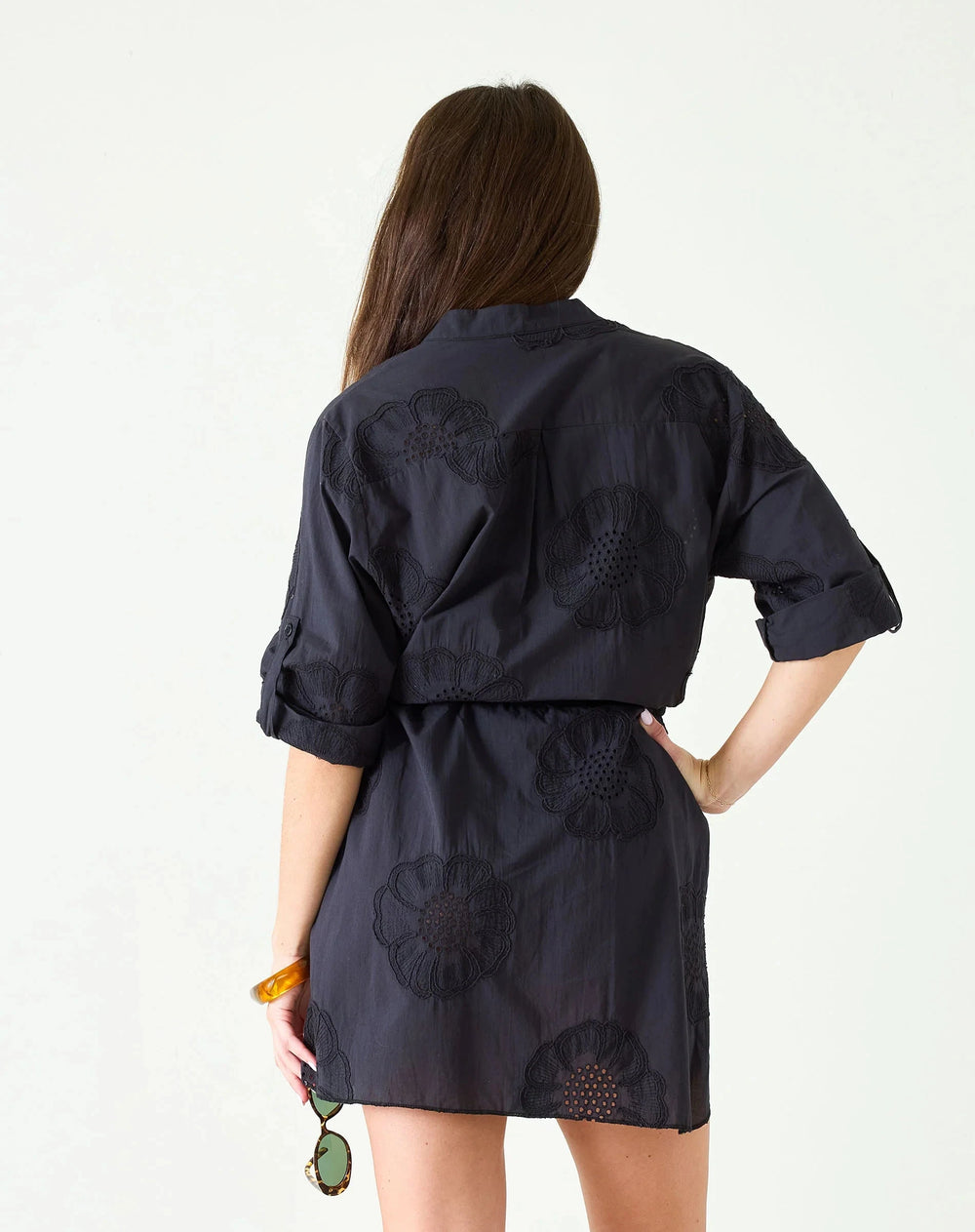 Cotton Blossom Tunic - Black Womens Cover Up The Royal Standard 