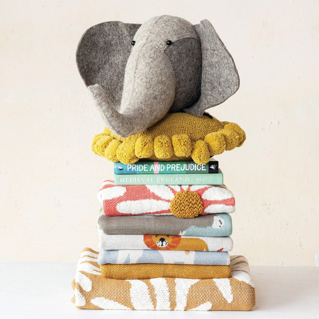 Cotton Knit Baby Blanket - Dogs on Blue Baby Blanket Creative Co-Op 