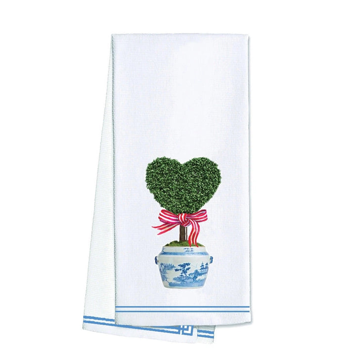 Cotton Tea Towel - Heart Topiary Kitchen Towel WH Hostess 