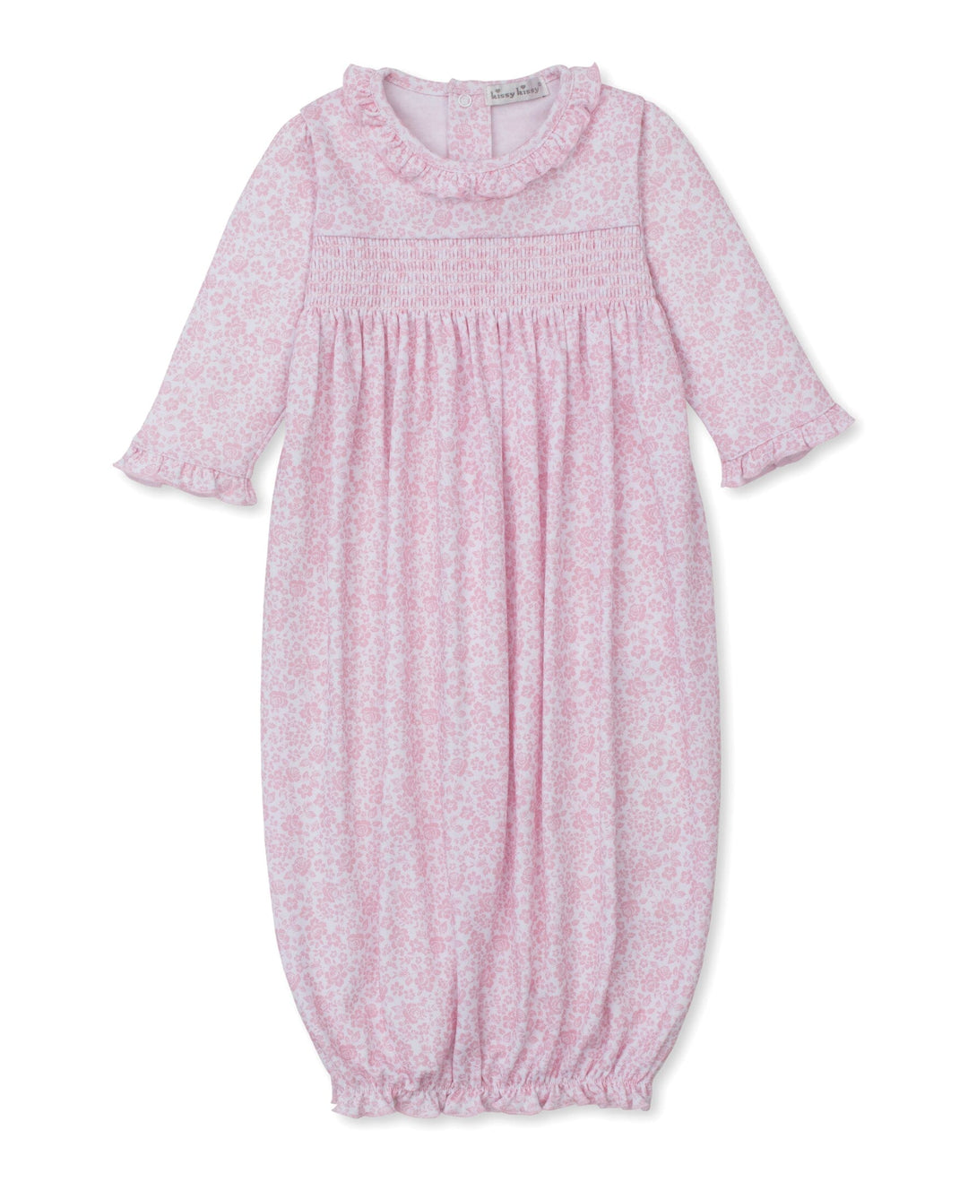 Country Garden Pink Smocked Sack Girl Gown Kissy Kissy 