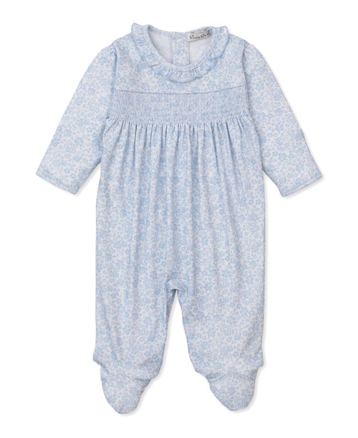 Country Gardens Light Blue Smocked Footie Girl Footie Kissy Kissy 