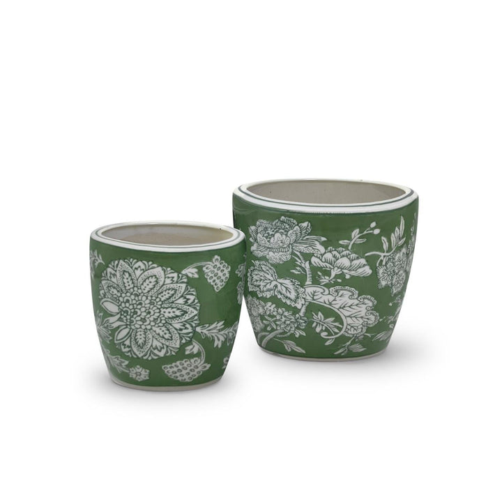 Countryside Hand-Painted Cachepots Planter Two's Company 