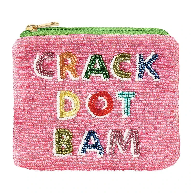 Crack Dot Bam Beaded Pouch Coin Purse Creative Brands - Santa Barbara Design Studio 