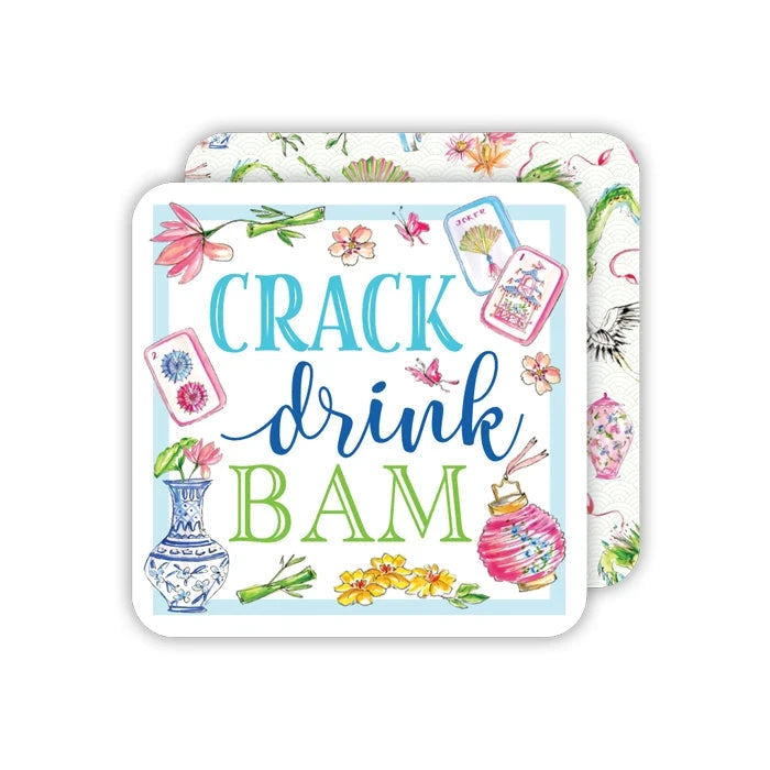 Crack Drink Bam Mahjong Icons Square Coasters Coasters Rosanne Beck 
