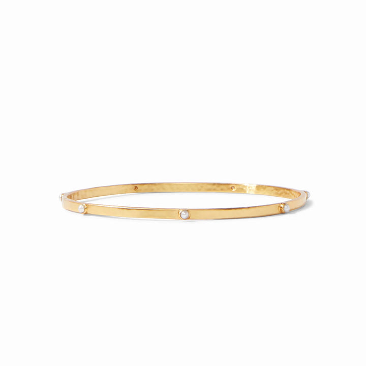Crescent Stone Bangle - Pearl Womens Bracelet Julie Vos 