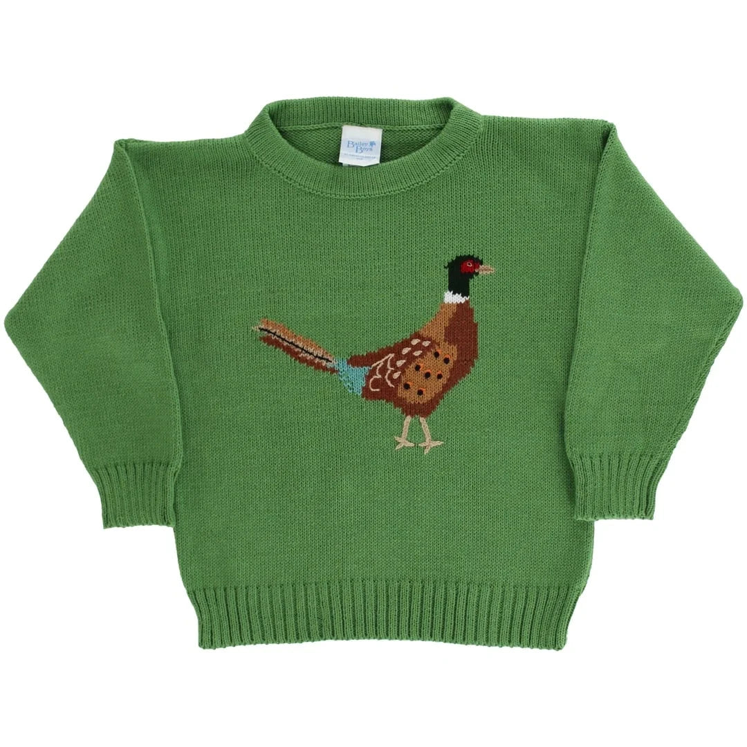 Crew Neck Sweater - Pheasant on Sage Boy Sweater Bailey Boys 