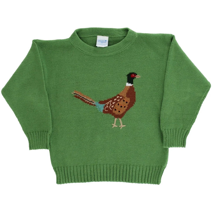 Crew Neck Sweater - Pheasant on Sage Boy Sweater Bailey Boys 