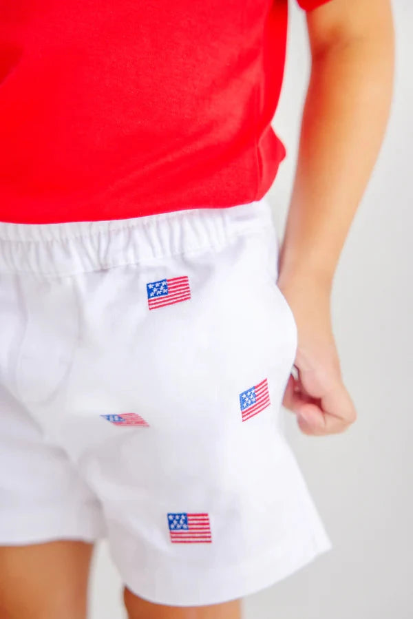 Critter Sheffield Shorts - American Flags Boy Shorts Beaufort Bonnet 
