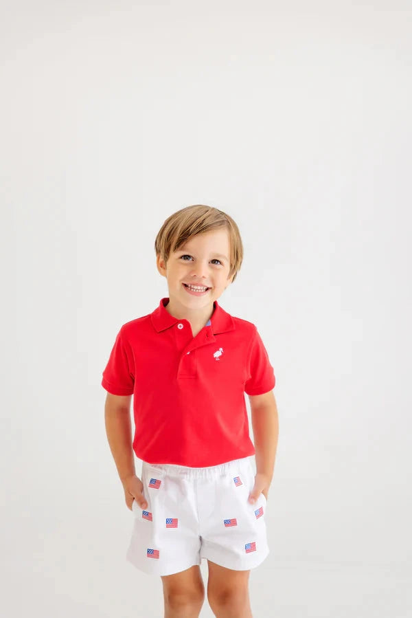 Critter Sheffield Shorts - American Flags Boy Shorts Beaufort Bonnet 